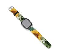 Sunflowers Forever Sports Silicone Watch Band Quick Release Waterproof Replacement Strap Compatible with IWatch 42mm/44mm