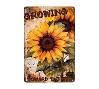 Sunflowers Growing Toward The Sun Tin Sign Funny Wall Metal Sign Vintage Hanging Wall Plaque For House Bathroom Cafe