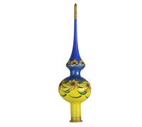 Sunflowers Hand Painted Hand Blown Glass Christmas Tree Topper. Made in Ukraine.
