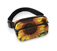 Sunflowers Heart Fanny Pack for Women Men Waist Bag Belt Bag Adjustable Casual Bag for Travel Sports Hiking, white, 7.9x5.1inches