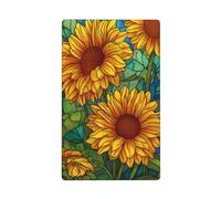Sunflowers in A Stained Glass Single Toggle Blank Wall Plate Light Switch Cover Decorative 1 Gang for Kitchen Room Bathroom Size 11.4x7cm