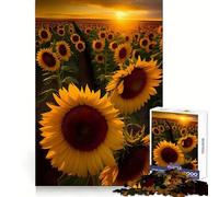 Sunflowers in The Evening 1000 Pieces Jigsaws Adults Puzzles Mind Exercise Toy Shared Fun Precision Cut Art Display 38x26cm