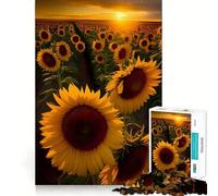 Sunflowers in The Evening Puzzles for Adults 1000 Pieces Strengthen Memory Stress Relief Smooth Edge Heartfelt Gift 38x52cm