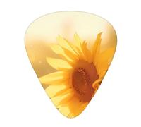 Sunflowers in the evening sun guitar pick set, 3 different thicknesses, 12 pieces for a variety of instruments