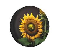 Sunflowers In The Weeds Christmas Single Axle Wheel Covers,Fits Tires Single Buckle For Rvs,Trucks,All Year Round