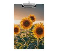 Sunflowers in The Weeds Clipboard, A4 Acrylic Clipboard with Hanging Hole, Ultra-Light Clip Board - Holds 100 Sheets, Shatterproof Document Holder for Office, 12.5" X 8.5"