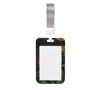 Sunflowers in The Weeds Print Badge Holder with Breakaway Lanyard,Work Name Tag Breakaway Lanyard Id Card Protector Case