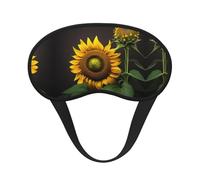 Sunflowers in The Weeds Print Blackout Sleep Mask, with Adjustable Strap for Travel, Night Work, Nap, Office