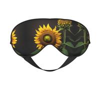Sunflowers in The Weeds Print Soft Eye Mask for Women Men Comfortable with Adjustable Strap for Travel Yoga Nap Shift Work