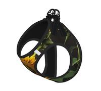 Sunflowers In The Weeds Printing Dog Summer Harness With Leash Set,Adjustable And Reflective Step-In Puppy Pet Vest Harnesses