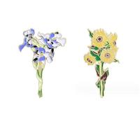 Sunflowers Iris Enamel Pins Flower Enamel Brooch Pins Bouquet Brooches Bag Clothing Lapel Pin Badge Cartoon Plants Jewellery Gift for Lovers Girls Friend