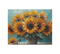 Sunflowers Jigsaw Puzzles for Adults 500 Pieces Educational Toys Challenging Game 500 Piece Puzzles for Adults for The Whole for Women Gifts for Men