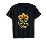 Sunflowers Make My Heart Smile Cottagecore Art T-Shirt