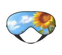 Sunflowers On Blue Print Sleep Mask Silk Eye Cover Soft Satin Blindfold Elastic Strap Night Eyeshade Travel Nap for Women Men