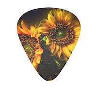 Sunflowers Painting Advanced guitar pick 12 pieces Three thicknesses for bass, electric guitar, acoustic guitar bag