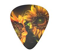 Sunflowers Painting Guitar Plectrums 12 Pieces Set =>> Comfortable In The Hand With Smooth Edges Three Thicknesses To Match
