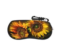 Sunflowers Painting Ultra Light glasses case, Porteble Travel Slip in Eyeglasses Bag Sunglasses Pouch Holder with Belt Clip