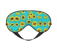 Sunflowers Pattern Print Soft Eye Mask, Adjustable Strap Soft Eye Cover Blindfold for Travel Yoga Nap Shift Work