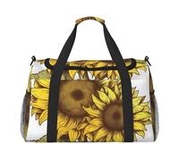 Sunflowers Pattern Print Weekender Bag,Gym Bag with,Carry On Luggage Overnight Weekend Bag, Holdall Handbag & Shoulder Bag for Travel Fitness