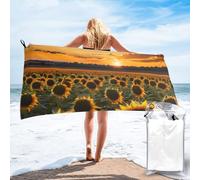 Sunflowers Print Beach Towel - Soft Quick Dry Super Absorbent Microfiber Beach Towels, Lightweight Large Bathroom Bath Towel For Travel, Swimming, Camping, Yoga