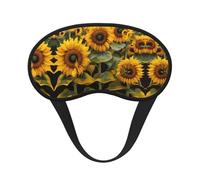 Sunflowers Print Blackout Sleep Mask, with Adjustable Strap for Travel, Night Work, Nap, Office