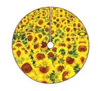 Sunflowers Print Christmas Tree Skirt Festive Decoration For The Perfect Holiday Ambience