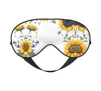 Sunflowers Print Sleep Mask Silk Eye Cover Soft Satin Blindfold Elastic Strap Night Eyeshade Travel Nap for Women Men