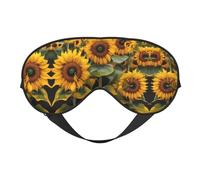 Sunflowers Print Soft Eye Mask for Women Men Comfortable with Adjustable Strap for Travel Yoga Nap Shift Work