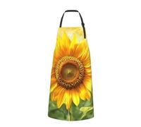 Sunflowers Printed Chef Apron for Men Women Adjustable Bib Apron Funny Cooking Aprons with Pockets