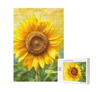 Sunflowers Printed Jigsaw Puzzle with Storage Box, Wooden Puzzle for Adults and Kids, 300 Pieces Family Fun Decorative Game