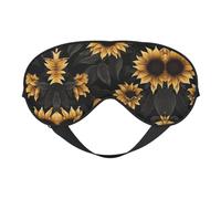 Sunflowers Printed Print Sleep Mask Silk Eye Cover Soft Satin Blindfold Elastic Strap Night Eyeshade Travel Nap for Women Men