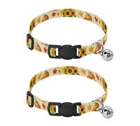 Sunflowers Pumpkin Easy to Clean Kitten Collars 2 Pack Lightweight Small Dog Collar