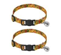 Sunflowers Pumpkin Easy to Clean Puppy Collar 2 Pack Dog Collars for Small Dogs