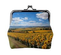 sunflowers sea 1 print Coin Purse Small Change Purse Card Holder Coin Pouch Small Wallet for Women and Men, Black, One Size, Vintage