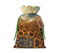 Sunflowers Sea Print Drawstring Pouch For Gifts,Reusable Adorable Gift Bags,Perfect For Jewelry And More