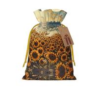 Sunflowers Sea Print Drawstring Pouch For Gifts,Reusable Adorable Gift Bags,Perfect For Jewelry And More