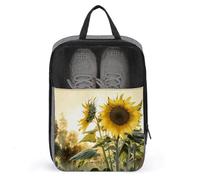 Sunflowers Shoe Bag Travel Shoe Organizer Water-Resistant Shoe Pouch with Zipper Sneaker Dust Bag, gray, One Size, Modern