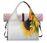 Sunflowers Sports Duffel Bag for Women Men Sunflowers Painting Weekend Overnight Bag with Shoe Compartment Shoulder Tote Luggage Bag for Yoga Gym Travel