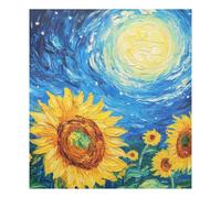 Sunflowers Starry Night Dishwasher Magnet Cover, Fridge Magnet, Dishwasher Magnets Large