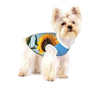 sunflowers sun print Tshirts for Small Dogs Dog's Fashion Shirt Breathable Sleeveless Shirts for Small Dogs