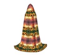 Sunflowers Sunlight Hooded Cape For Teenagers Witch Vampire Cosplay Party Halloween Christmas Printed Long Cloak