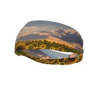 Sunflowers Sunlight Print Sports Sweatband Stretchy Breathable And Moisture Wicking Headband For Running