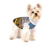 Sunflowers Sunlight print Tshirts for Small Dogs Dog's Fashion Shirt Breathable Sleeveless Shirts for Small Dogs