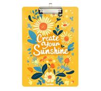 Sunflowers Sunshine Yellow Police clipboard Transparent for Personalized clipboards for Teachers Size 9 x 12 Silver