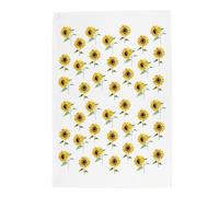 Sunflowers Tea Towel - Large Yellow Floral Summery Autumnal Panama Cotton Kitchen Dish Towel/Drying Cloth - 67cm x 45cm