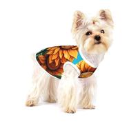 Sunflowers Under The Blue Sky Cotton Dog Shirt – Soft Breathable Dog Shirt for Dogs Cats Boy Girl Pet Tshirt,Suitable for Small Pets