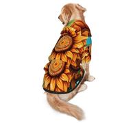 Sunflowers Under The Blue Sky Dog Hoodie – Soft & Breathable Polyester Pet Clothes for Medium, and Large Dogs