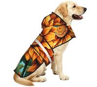Sunflowers Under The Blue Sky Waterproof Dog Raincoat And Rain Jacket For Small Medium Large Dogs With Reflective Stripes And Adjustable Belly Strap