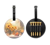 Sunflowers Under The windowsill Black Golf tee Storage Bag - Easy to Carry Around and More efficient in Playing Golf