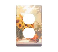 Sunflowers Under The Windowsill Duplex Wall Panel Kit, 11.4 X 7 Cm, Electrical Outlet Plug Cover for Light Socket Switch, (1 Piece).